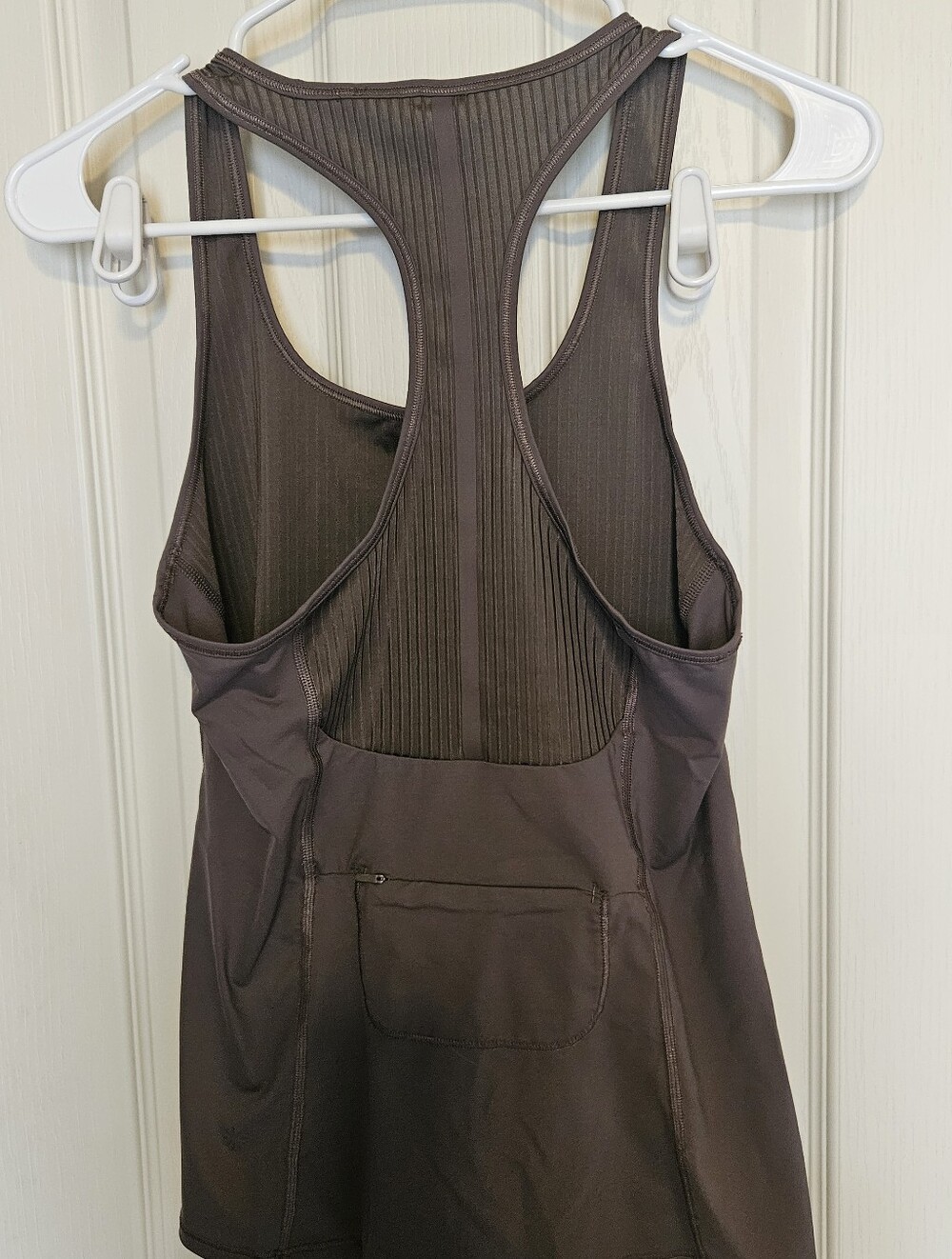 Athleta Dark Brown Ribbed Racerback Workout Tank - Picture 3 of 4